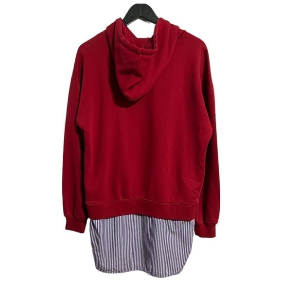 SANDRO 2-IN-1 Mixed Media Hoodie With Attached Shirt - Picture 4 of 9